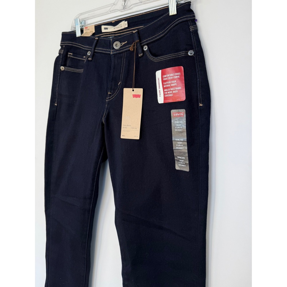 Levis 529 Curvy Skinny Jeans Women's 10M Dark Indigo Blue Mid Rise Stretch Denim